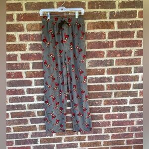 Men’s Gray Stafford Santa Buck Deer Fleece Sleep Lounge Pants Size Small